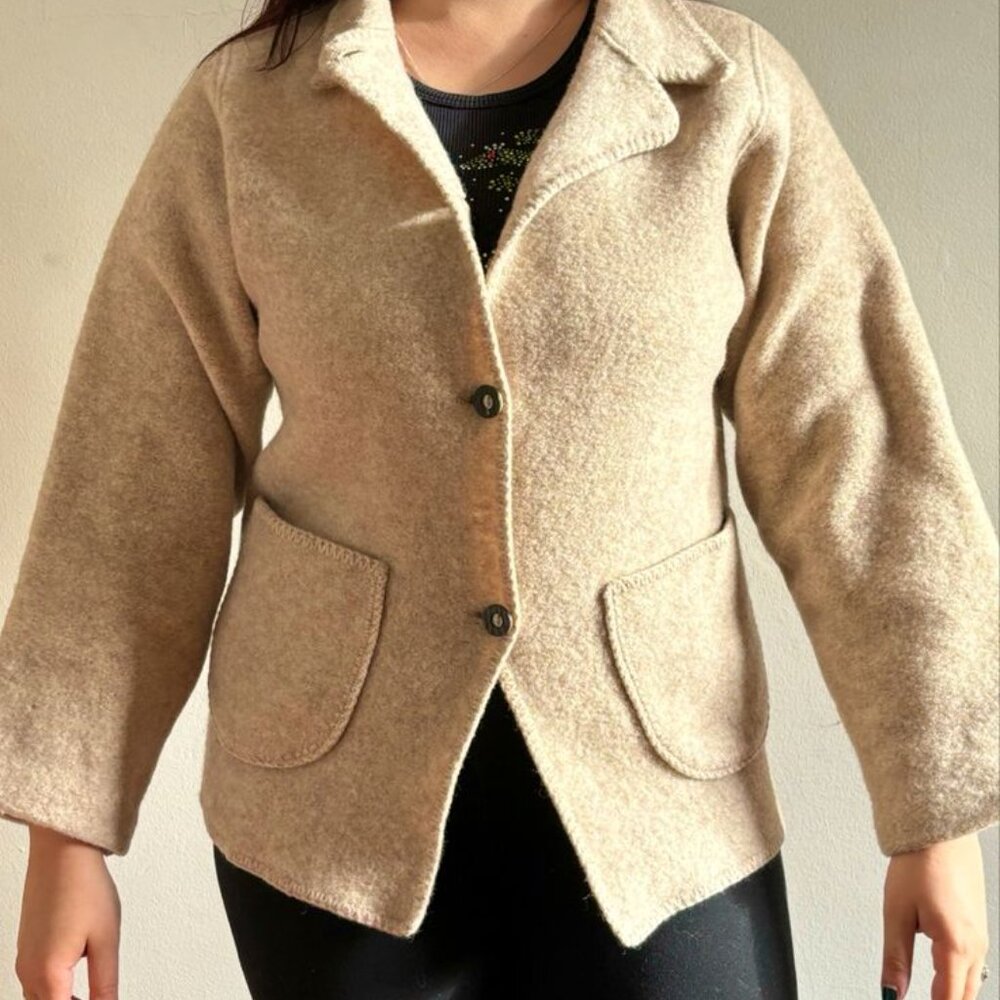 Vintage James Meade Beige Wool Coat, size S